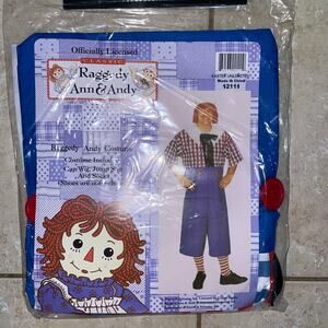 MENS RAGGEDY ANDY DOLL HALLOWEEN COSTUME DRESS WIG SOCKS 12111